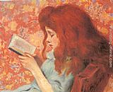 Federigo Zandomeneghi Young Girl Reading painting